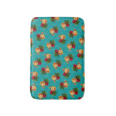 Tapis De Bain Romantique Red Peach Rose Motif Turquoise Damask (Devant (Vertical))