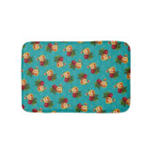 Tapis De Bain Romantique Red Peach Rose Motif Turquoise Damask (Devant)