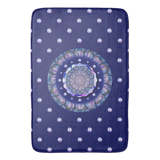 Tapis De Bain Rosace bleue (devant Vertical)