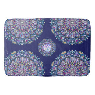 Tapis De Bain Rosace bleue