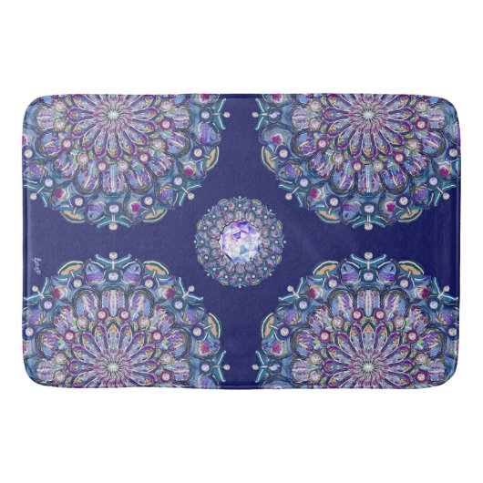 Tapis De Bain Rosace bleue (Devant)