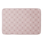 Tapis De Bain rose à thé (rouge) et points blancs (Devant)