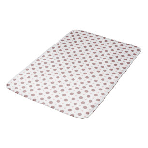 Tapis De Bain rose à thé (rouge) et points blancs