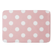 Tapis De Bain rose à thé (rouge) et points blancs (Devant)