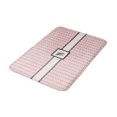 Tapis De Bain Rose avec Pinstripes Noires Bain Mat (Angle)