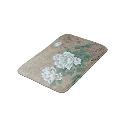 Tapis De Bain Rose blanche (Angle)