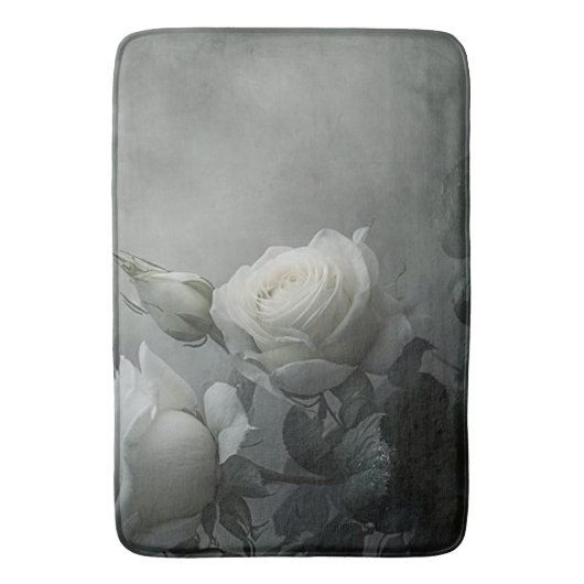 Tapis De Bain Rose blanche (devant Vertical)