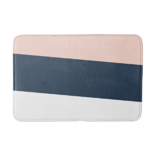 Tapis De Bain Rose bleu marine minimaliste abstrait