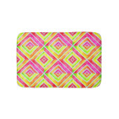 Tapis De Bain Rose chaud, motif d'aquarelle rétro chartreuse (Devant)
