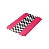 Tapis De Bain Rose clair et damier (Angle)