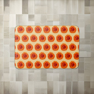 Tapis De Bain Rose couleur orange Fleur Motif sans couture sur