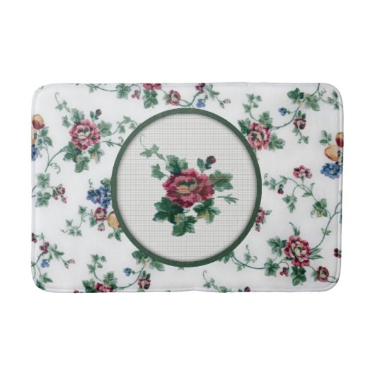 Tapis De Bain Rose Cross Stitch Bain Mat (Devant)