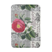 Tapis De Bain Rose Damask Joli Floral Antique (Devant (Vertical))