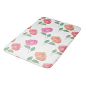 Tapis De Bain Rose d'aquarelle florale (Angle)