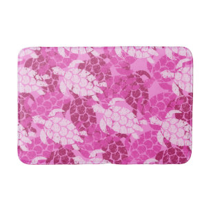 Tapis De Bain Rose de Hawaïen de tortue de mer de Honu Aloha