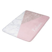 Tapis De Bain Rose de marbre blanc de parties scintillantes (Angle)
