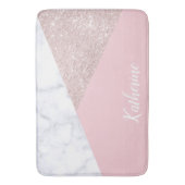Tapis De Bain Rose de marbre blanc de parties scintillantes (devant Vertical)