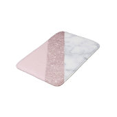 Tapis De Bain rose de marbre blanc de parties scintillantes (Angle)
