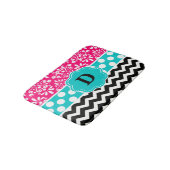 Tapis de bain rose de monogramme de Chevron de (Angle)