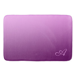 Tapis De Bain Rose élégant de gradient avec le monogramme fait