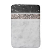 Tapis De Bain Rose en marbre blanc et noir Parties scintillant e (Devant (Vertical))