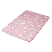 Tapis De Bain Rose en pastel de Noël de motif élégant de flocon (Angle)