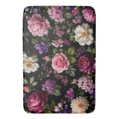 Tapis de bain Rose en Velours Noir (devant Vertical)