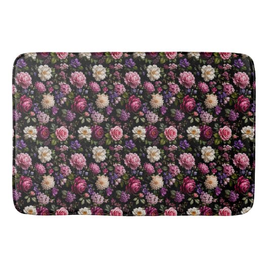 Tapis De Bain Rose en velours noir (Devant)