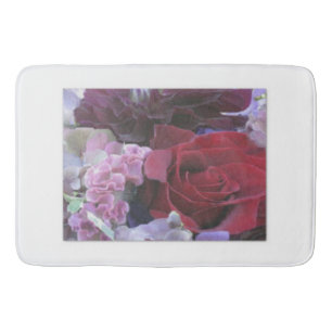 Tapis de bain Rose en velours rouge