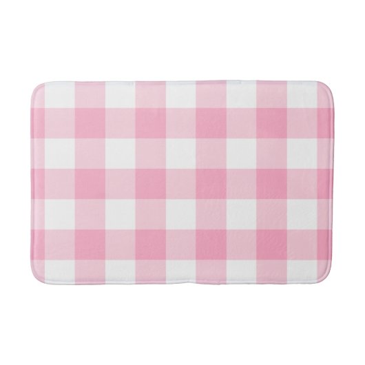 Tapis de bain rose et blanc de contrôle de Buffalo (Devant)
