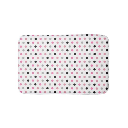 Tapis De Bain Rose et blanc Joli Pois (Devant)