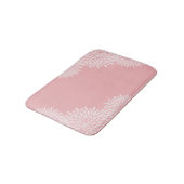 Tapis de bain rose et blanc moderne (Angle)