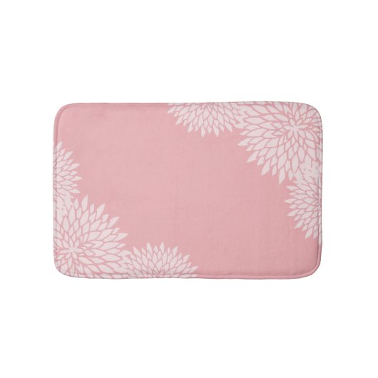Tapis de bain rose et blanc moderne (Devant)