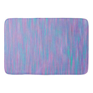Tapis de bain rose et bleu de motif de rayure de