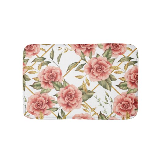 Tapis De Bain Rose et feuille (Devant)