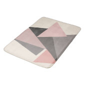 Tapis De Bain rose et gris Mi-siècle moderne géométrique (Angle)