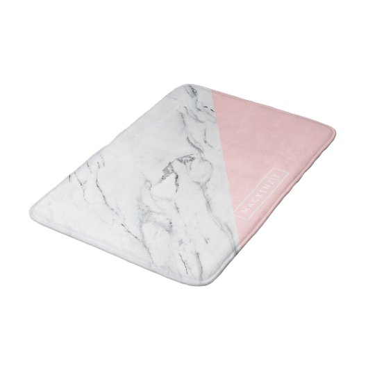 Tapis De Bain Rose et marbre (Angle)