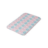 Tapis De Bain Rose et motif ethnique turquoise d'éléphant (Angle)