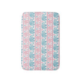 Tapis De Bain Rose et motif ethnique turquoise d'éléphant (Devant (Vertical))