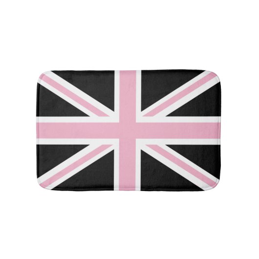 Tapis De Bain Rose et noir BRITANNIQUES de drapeau d'Union Jack (Devant)