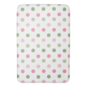 Tapis De Bain Rose et vert sauge à pois (devant Vertical)