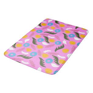 Tapis De Bain rose floral moderne gras