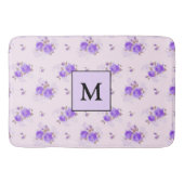 Tapis De Bain Rose floral moderne violet (Devant)