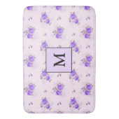 Tapis De Bain Rose floral moderne violet (devant Vertical)