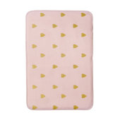 Tapis De Bain Rose gênant & Cœurs dorés mignons (Devant (Vertical))
