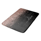 Tapis De Bain Rose Gold Blush Pink Parties scintillant Script Mo (Angle)