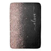 Tapis De Bain Rose Gold Blush Pink Parties scintillant Script Mo (devant Vertical)