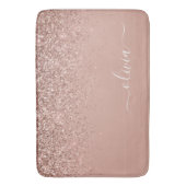 Tapis De Bain Rose Gold Blush Pink Parties scintillant Script Mo (devant Vertical)