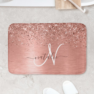 Tapis De Bain Rose Gold brossé Parties scintillant métallique No