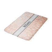 Tapis De Bain Rose Gold Damassé Monogrammé (Angle)